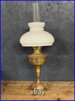 Original Aladdin Oil Lamp Model 23 With Chimney And White Glass Shade