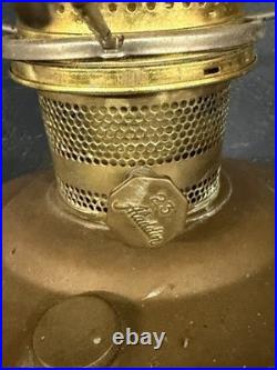 Original Aladdin Oil Lamp Model 23 With Chimney And White Glass Shade