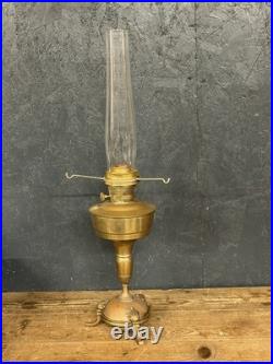 Original Aladdin Oil Lamp Model 23 With Chimney And White Glass Shade
