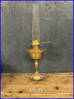 Original Aladdin Oil Lamp Model 23 With Chimney And White Glass Shade