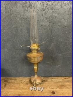 Original Aladdin Oil Lamp Model 23 With Chimney And White Glass Shade