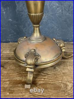 Original Aladdin Oil Lamp Model 23 With Chimney And White Glass Shade