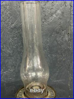 Original Aladdin Oil Lamp With Chimney And Glass Shade