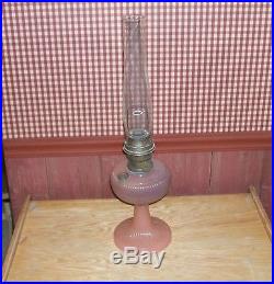 Original Aladdin Pink Glass Tall Oil Lamp ca. 1940-1949 Rare