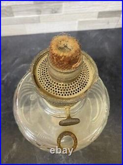 Original Antique Aladdin Washington Drape Clear Glass Kerosene Oil Lamp