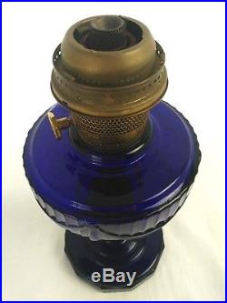 Original Cobalt Blue ca 1940 Aladdin Lamp Tall Lincoln Drape. Model B