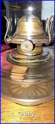 P&A MFG CO Antique Kerosene Oil Lamp with Chimney Eagle Burner 1800s 1900s