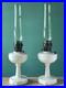 PAIR Aladdin LINCOLN DRAPE Alacite Glass Kerosene Oil Lamps Model B Tall Vintage