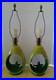 PAIR Vintage 60's ALADDIN Brand Teardrop Chartreuse & Blue Green Table Lamps MCM