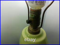 PAIR Vintage 60's ALADDIN Brand Teardrop Chartreuse & Blue Green Table Lamps MCM