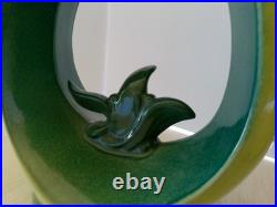 PAIR Vintage 60's ALADDIN Brand Teardrop Chartreuse & Blue Green Table Lamps MCM