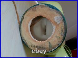 PAIR Vintage 60's ALADDIN Brand Teardrop Chartreuse & Blue Green Table Lamps MCM