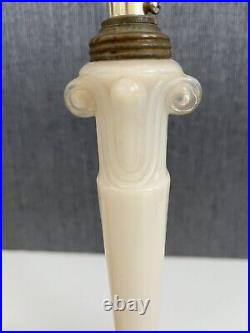 PAIR-Vintage ALADDIN Alacite/uranium lamps-Opal Glass-column/SQ footed base-FAB