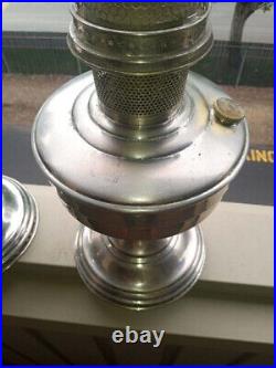 Pair Aladdin Metal oil lamps Model 12 Burner With Flame Speaders