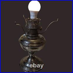 Pair Antique Nickel ALADDIN Model No. 11 Kerosene Lamp Cord Electric 1922-1928