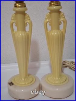 Pair Of Vintage Aladdin Alacite Lamps TESTED AND WORKS