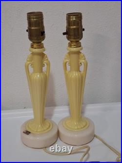 Pair Of Vintage Aladdin Alacite Lamps TESTED AND WORKS