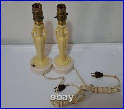 Pair Of Vintage Aladdin Alacite Lamps TESTED AND WORKS
