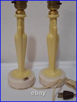 Pair Of Vintage Aladdin Alacite Lamps TESTED AND WORKS