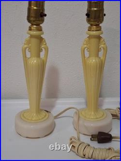 Pair Of Vintage Aladdin Alacite Lamps TESTED AND WORKS