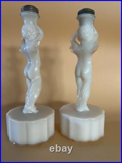 Pair Rare Aladdin Alacite Figural Cherub Lamp Base's