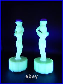 Pair Rare Aladdin Alacite Figural Cherub Lamp Base's