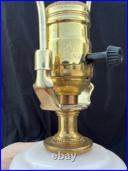 Pair of 2 Two Aladdin Lamps Set G255 Alacite Art Glass Mid Century Electric Lamp