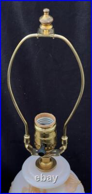 Pair of 2 Two Aladdin Lamps Set G255 Alacite Art Glass Mid Century Electric Lamp