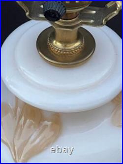 Pair of 2 Two Aladdin Lamps Set G255 Alacite Art Glass Mid Century Electric Lamp