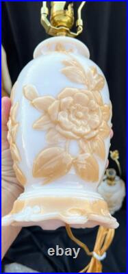 Pair of 2 Two Aladdin Lamps Set G255 Alacite Art Glass Mid Century Electric Lamp