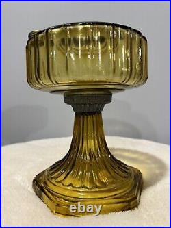 Pair of Aladdin Corinthian Model B Amber Oil Lamps