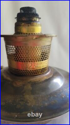 Pair of Aladdin Model 23 Brass Kerosene Lamps Vintage Collector Set