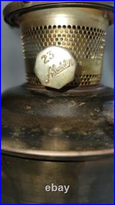 Pair of Aladdin Model 23 Brass Kerosene Lamps Vintage Collector Set