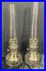 Pair of Aladdin Oil Lamp Model 23 Glass Base with Chimneys