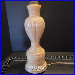 Pair of Aladdin Peach Luster Alacite Vintage Table Lamp Original Finials 1940s