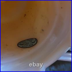 Pair of Aladdin Peach Luster Alacite Vintage Table Lamp Original Finials 1940s