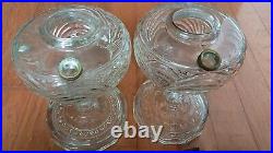 Pair of Aladdin Washington Drape Oil Lamps with 23 Burners, V Pattern