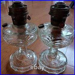 Pair of Aladdin Washington Drape Oil Lamps with 23 Burners, V Pattern