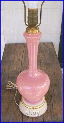 Pair of Vintage Aladdin Alacite Electric Table Lamps, Rose Pink with Finials