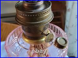 Pink Aladdin Model # 23 Washington Drape Kerosene Oil Lamp With Burner Nice
