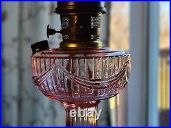 Pink Aladdin Model # 23 Washington Drape Kerosene Oil Lamp With Burner Nice