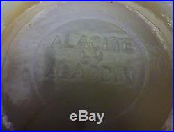 Powder Jar & Lid Alacite 3.5 tall 5.25 across Aladdin Mantle Lamp Company