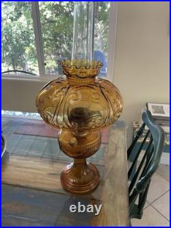 Pristine Vintage 23Aladdin Amber Short Lincoln Drape Lamp 1974 First Run Undated