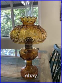 Pristine Vintage 23Aladdin Amber Short Lincoln Drape Lamp 1974 First Run Undated
