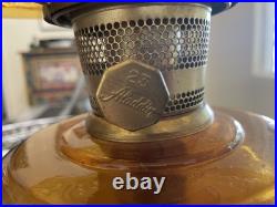 Pristine Vintage 23Aladdin Amber Short Lincoln Drape Lamp 1974 First Run Undated