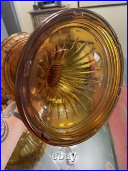 Pristine Vintage 23Aladdin Amber Short Lincoln Drape Lamp 1974 First Run Undated