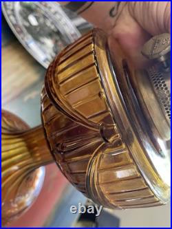 Pristine Vintage 23Aladdin Amber Short Lincoln Drape Lamp 1974 First Run Undated