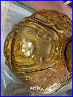 Pristine Vintage 23Aladdin Amber Short Lincoln Drape Lamp 1974 First Run Undated