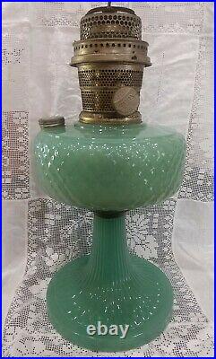 Quilt Green Moonstone Oil Lamp Aladdin Mantle Lamp Company