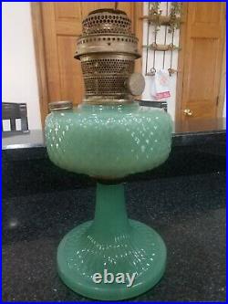 Quilt Green Moonstone Oil Lamp Aladdin Mantle Lamp Company